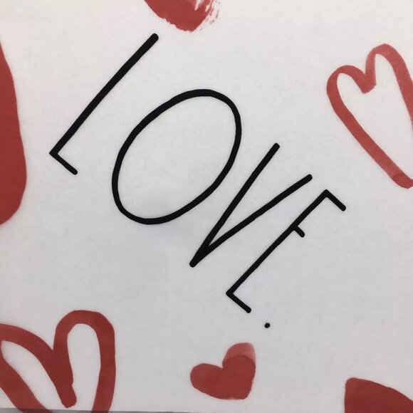 Rae Dunn Red Open Hearts LOVE Shower Curtain LINER Valentines Day Black LL NEW - Picture 4 of 10